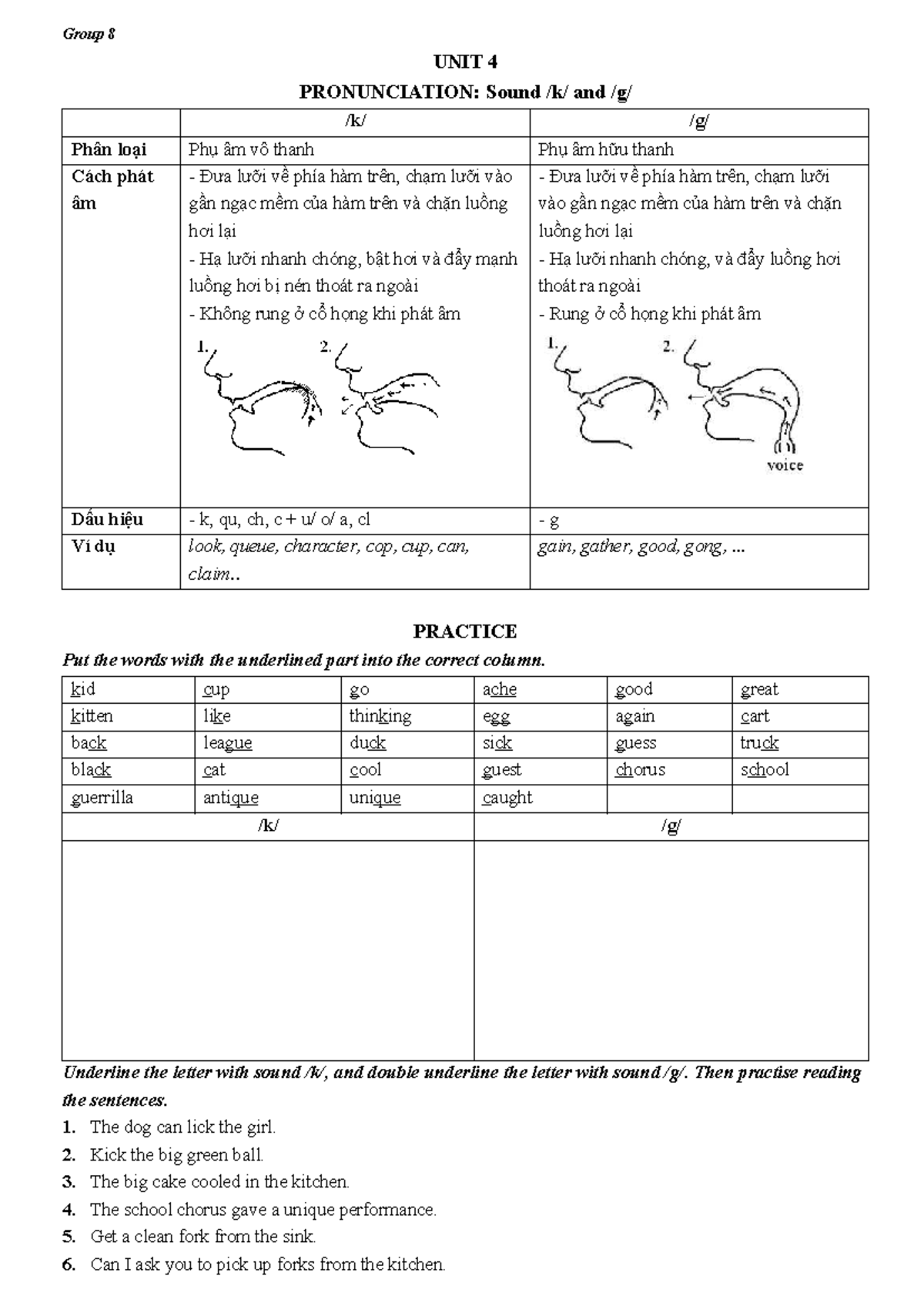 G8 Grammar Unit 4: Pronunciation & Question Forms - Studocu
