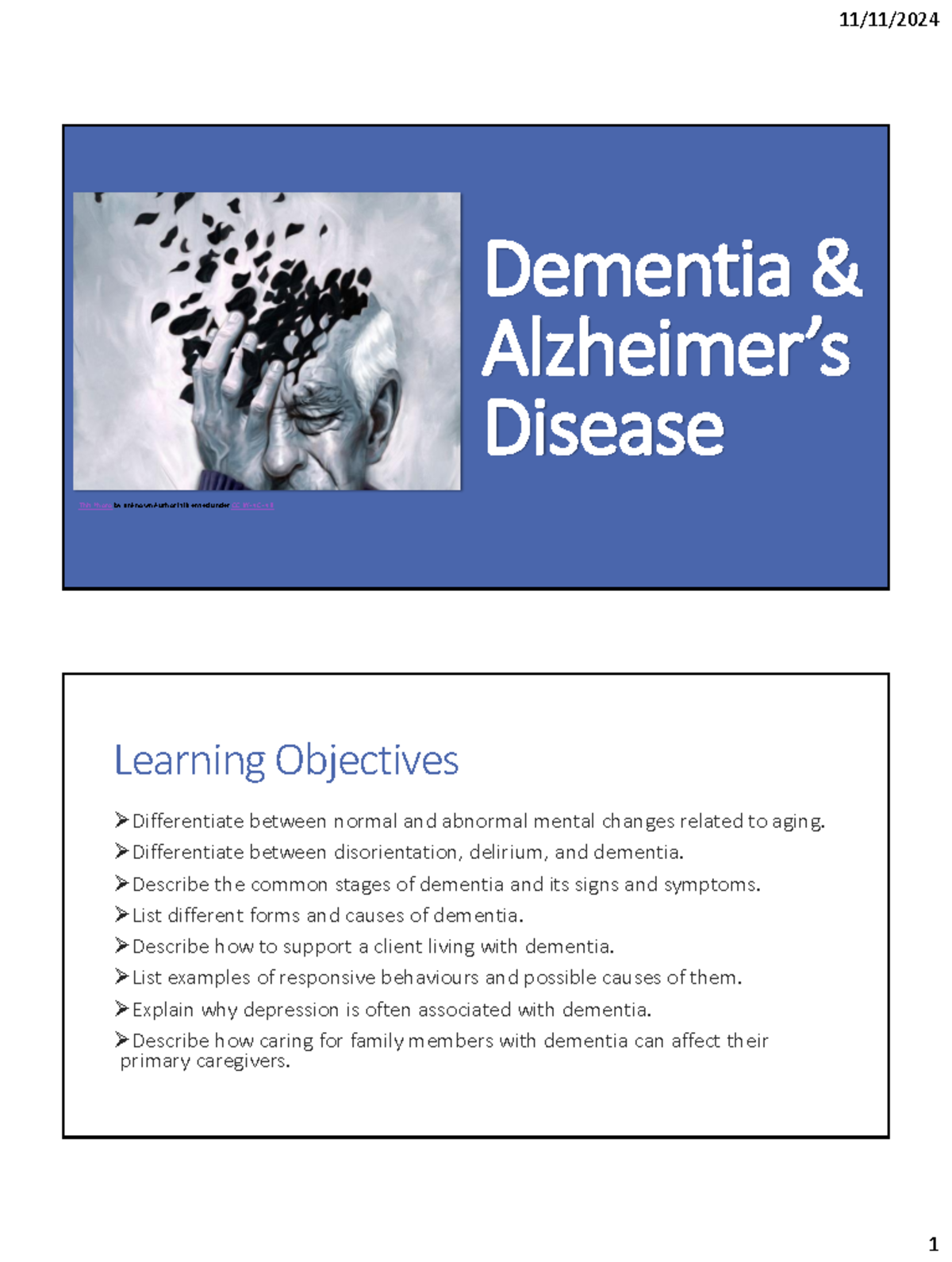 Module 5 - Understanding Dementia & Alzheimer's Disease Essentials ...