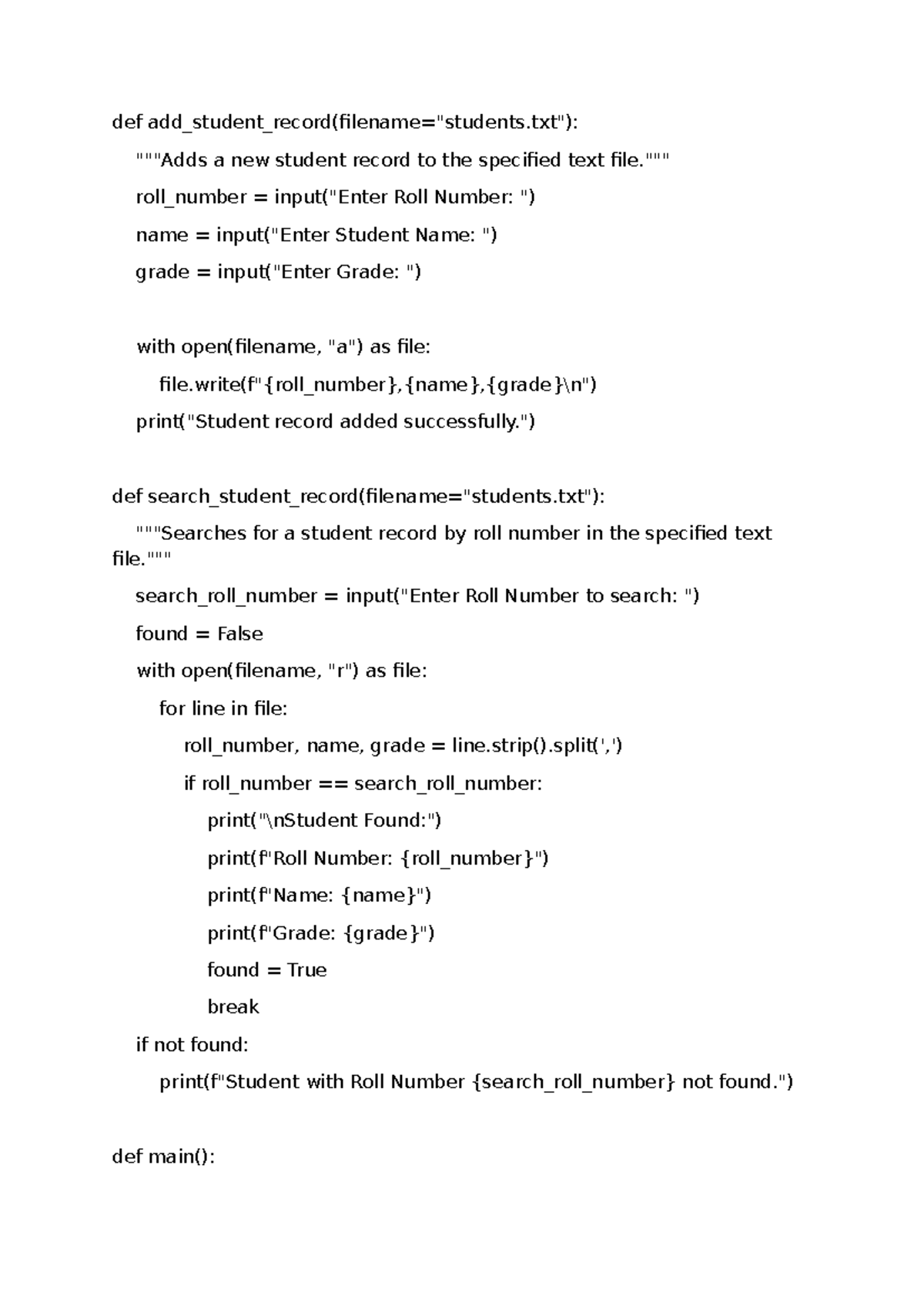 Student Record Management System: Code Implementation Guide - Studocu