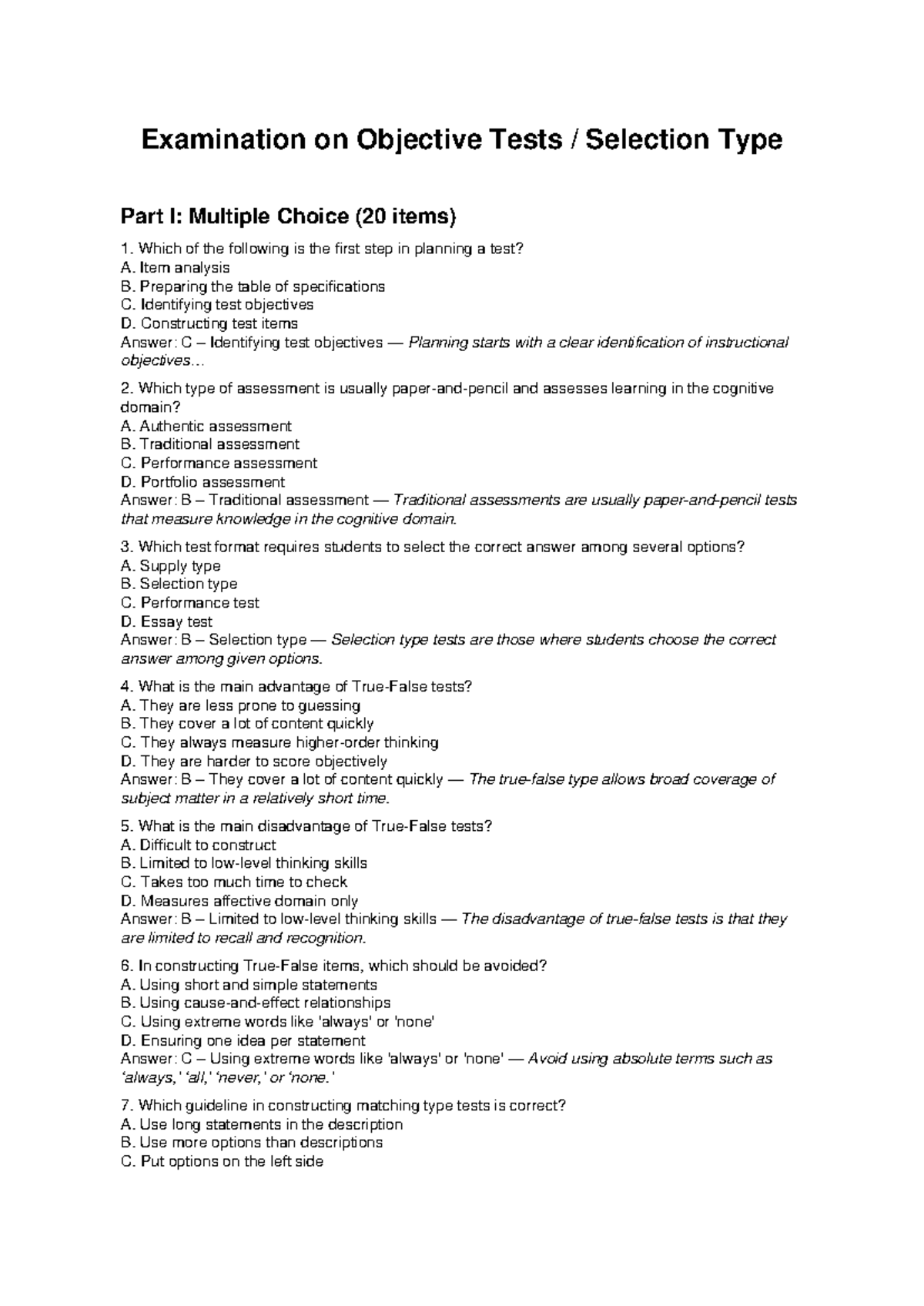 objective-tests-exam-part-i-multiple-choice-questions-20-items