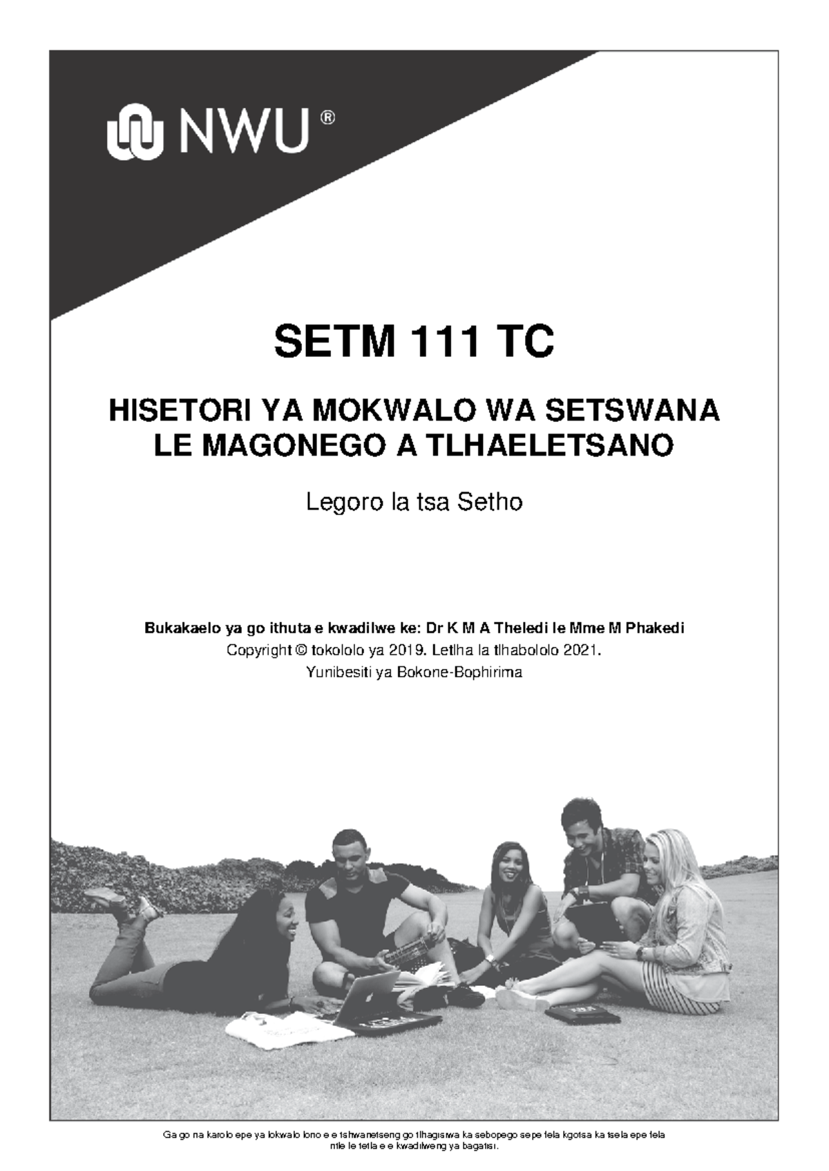 SETM 111 Study Guide 1: History and Communication in Setswana - Studocu