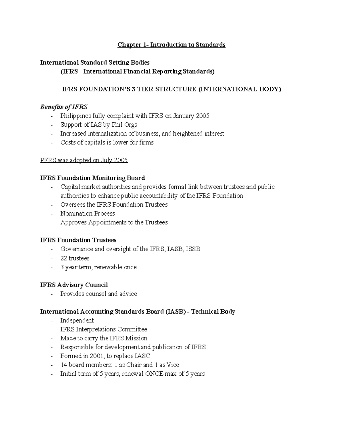CFAS CH 1: Introduction to International Financial Reporting Standards ...