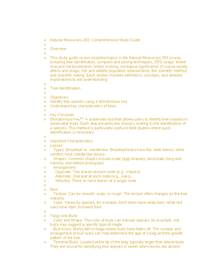 NRES 250 Midterm Study Guide - Fall 2024: Key Topics and Concepts ...