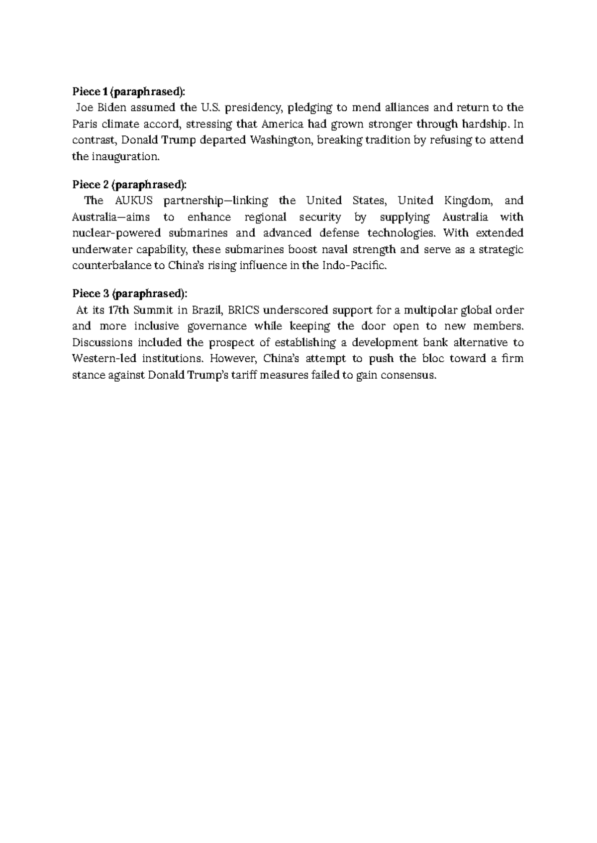 TACN-III: Summary of Key Political Developments and Alliances - Studocu