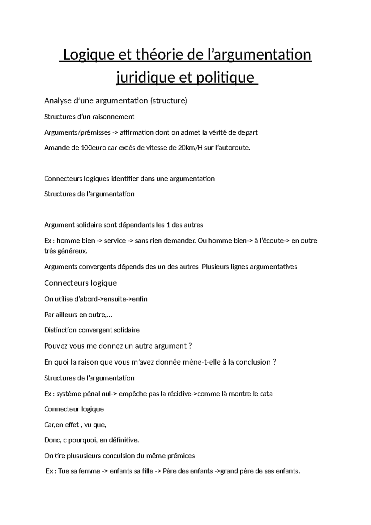Logique et Théorie Juridique - Analyse de l'Argumentation - Studocu