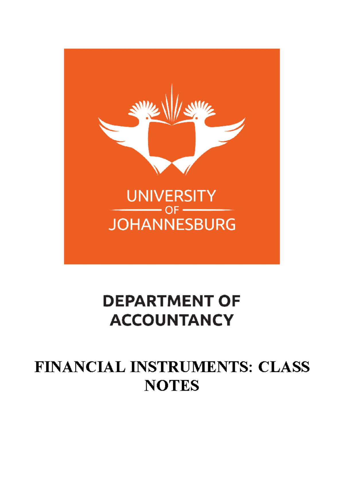 Class notes 2025 - financial instruments - FINANCIAL INSTRUMENTS: CLASS ...