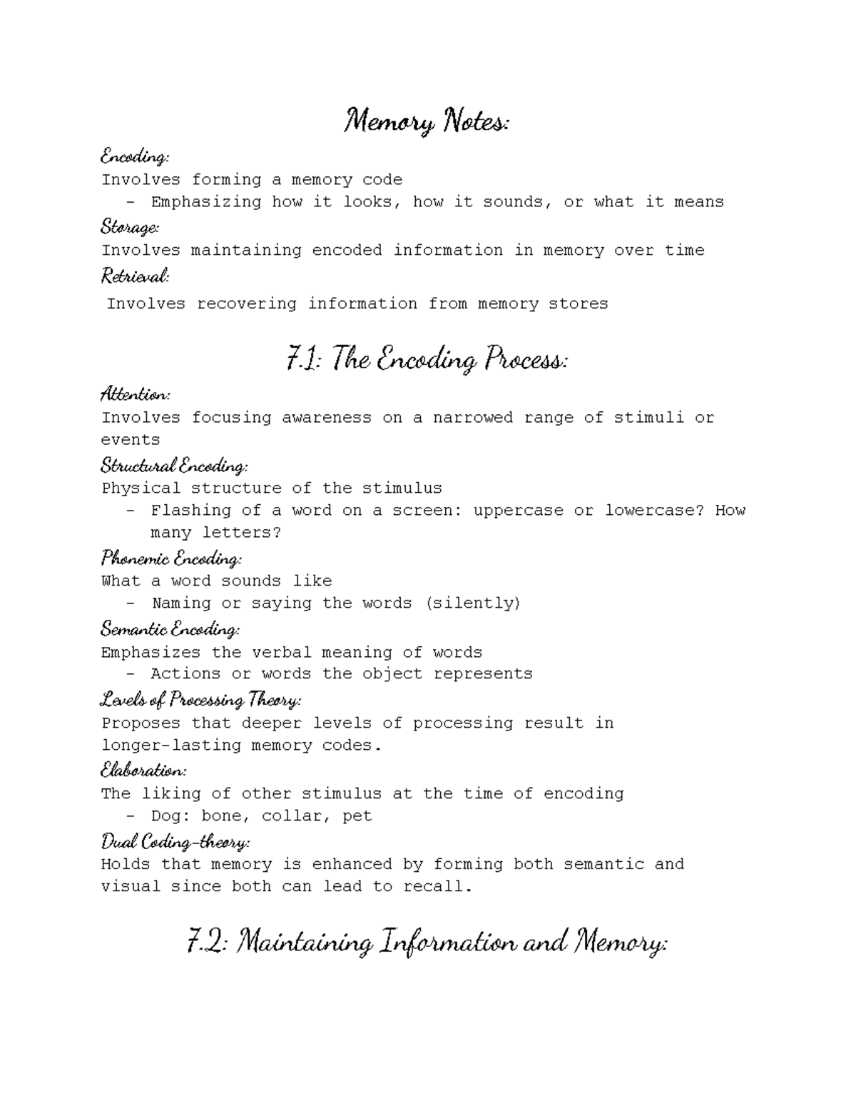 Unit 2 Memory - This unit is about the chemical bonds sent from our ...