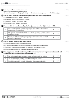 3test wirusy bakterie protisty i grzyby klucz odpowiedzi - Książka