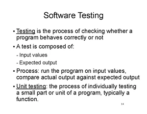 Software Testing - Study Notes & Assignments - Studocu