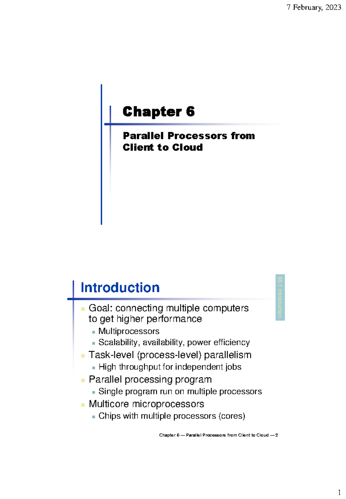 Chapter 06: Understanding Parallel Processors from Client to Cloud ...