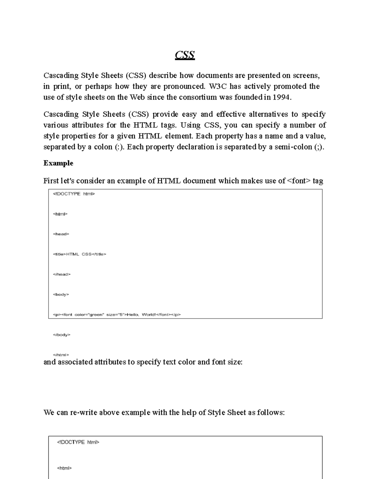 First - Lecture Notes - CSS ####### Cascading Style Sheets (CSS ...