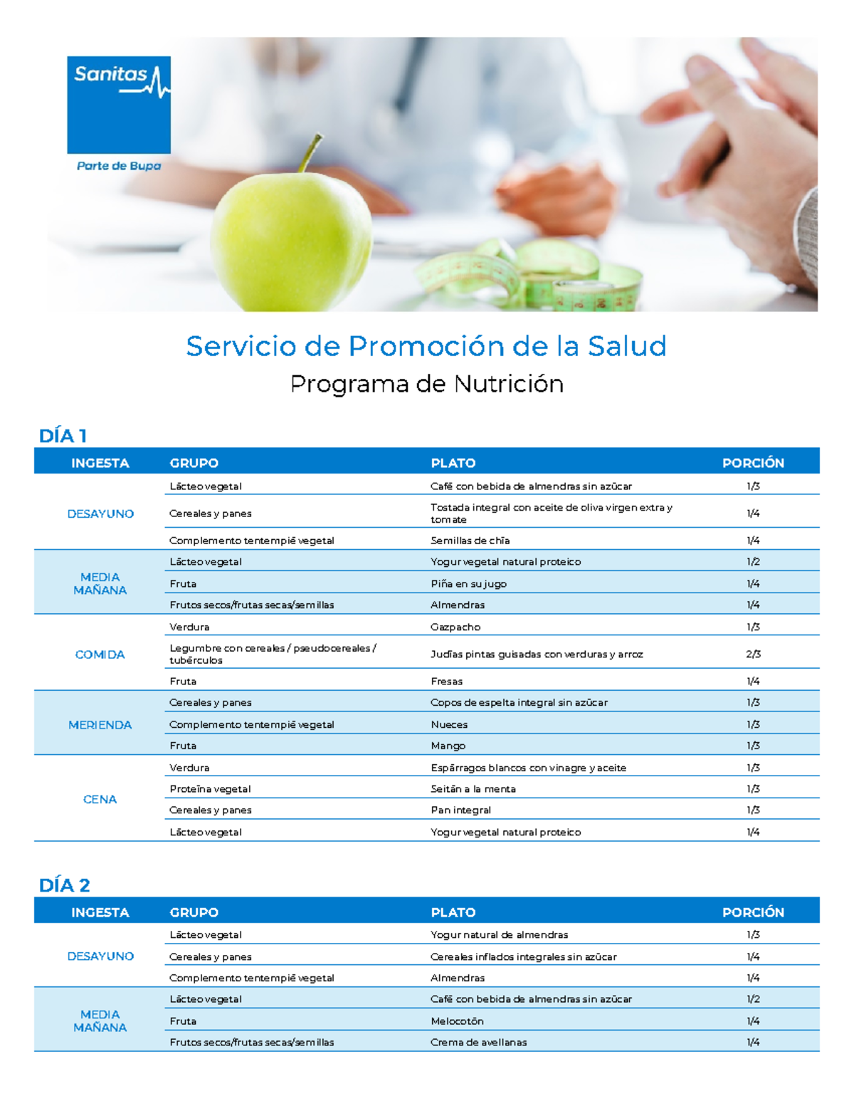 Dieta Saludable: Programa de Nutrición DÍA 1 a DÍA 7 - Studocu