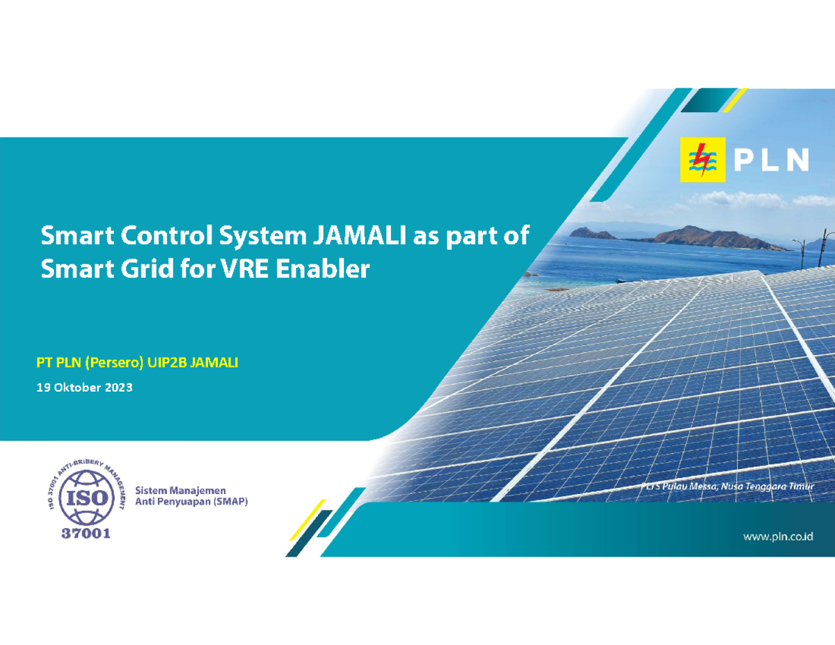 Smart Control System in Smart Grid for VRE at UIP2B JAMALI - Studocu