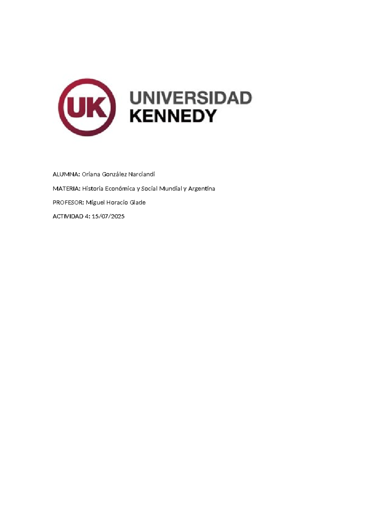 Ensayo 4: Impacto de la Pandemia en Argentina (Historia Económica y ...