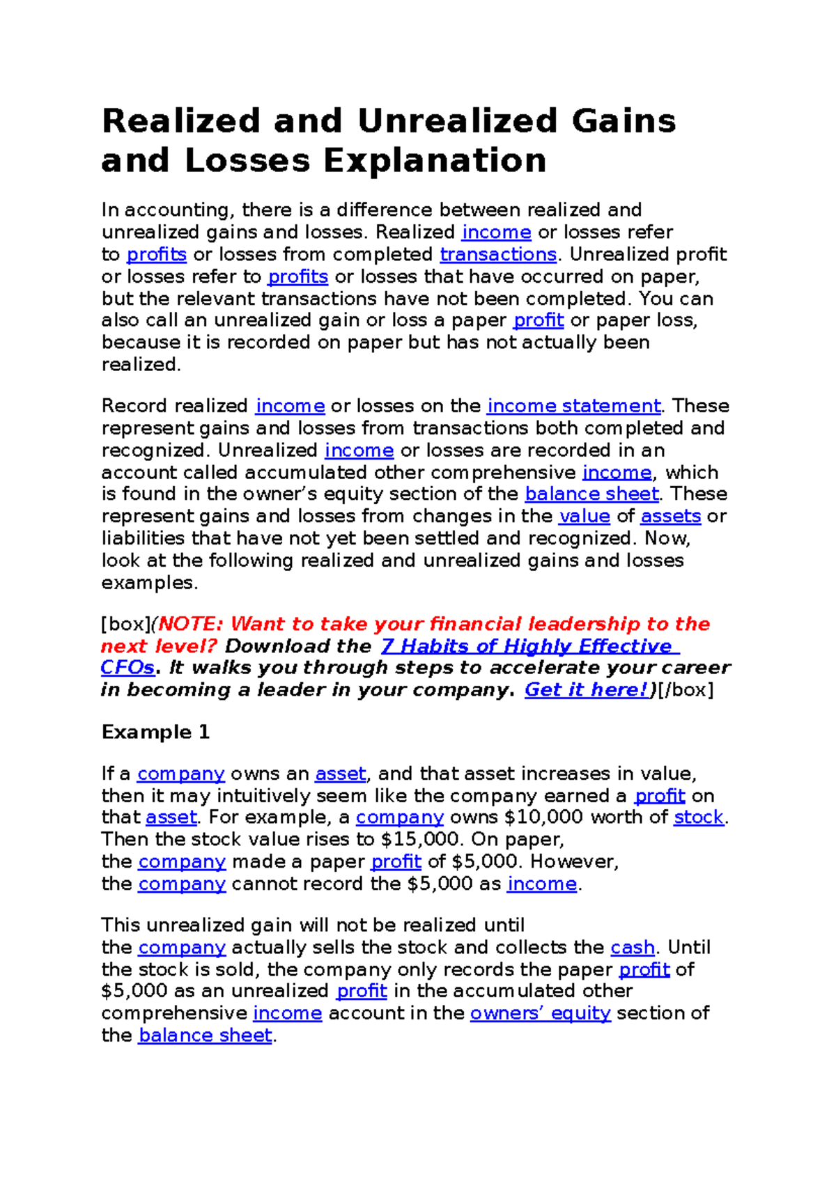 Realized vs. Unrealized Gains and Losses: A Comprehensive Guide - Studocu