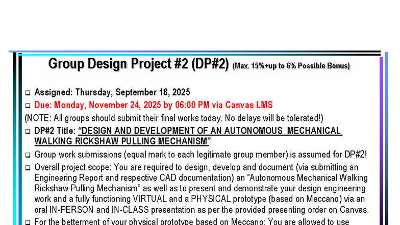 F2025 MECE 2310U Group Design Project: Autonomous Walking Rickshaw ...