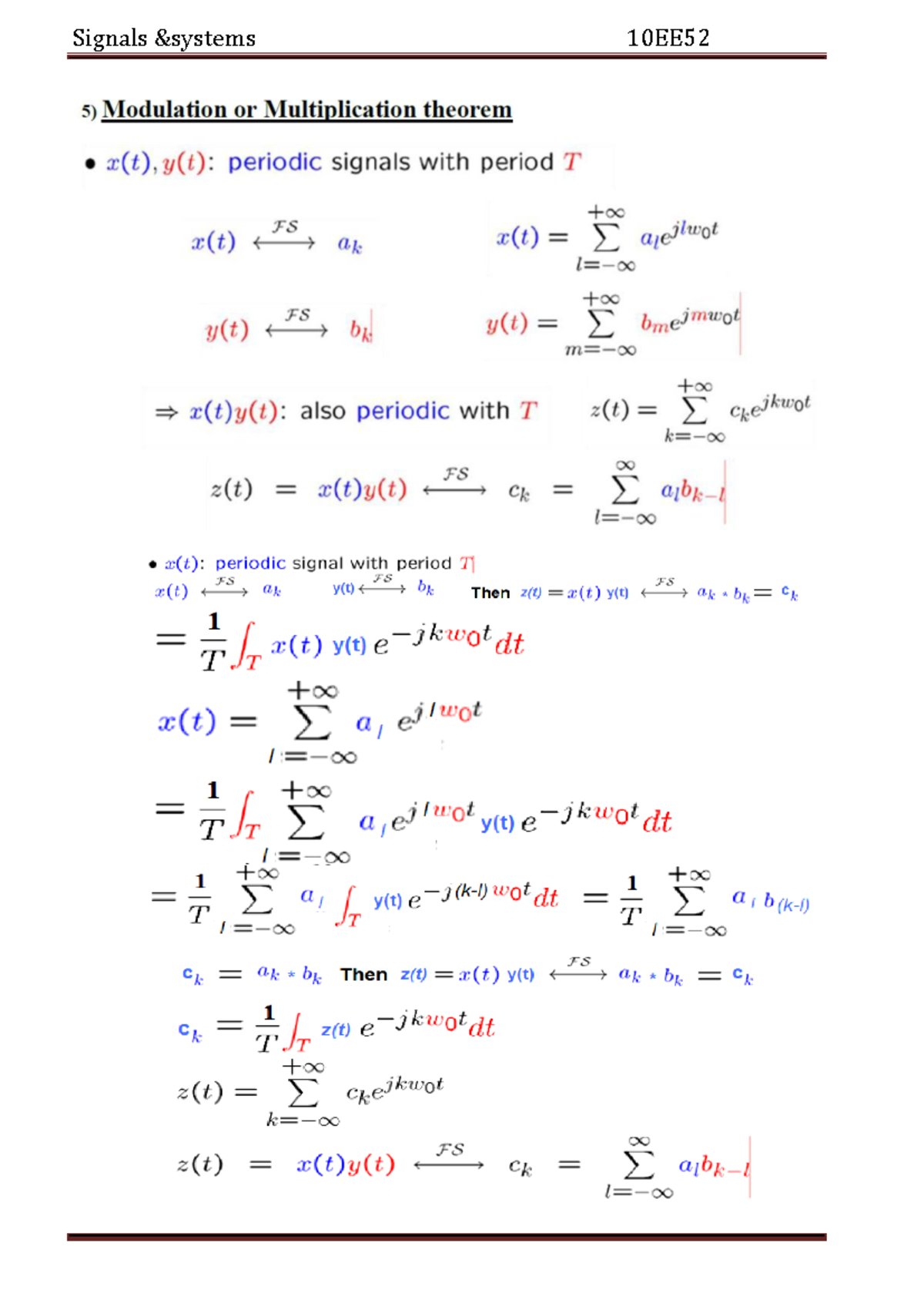 Signals and Systems Notes -15 - Signals 10EE52 5) Modulation or ...