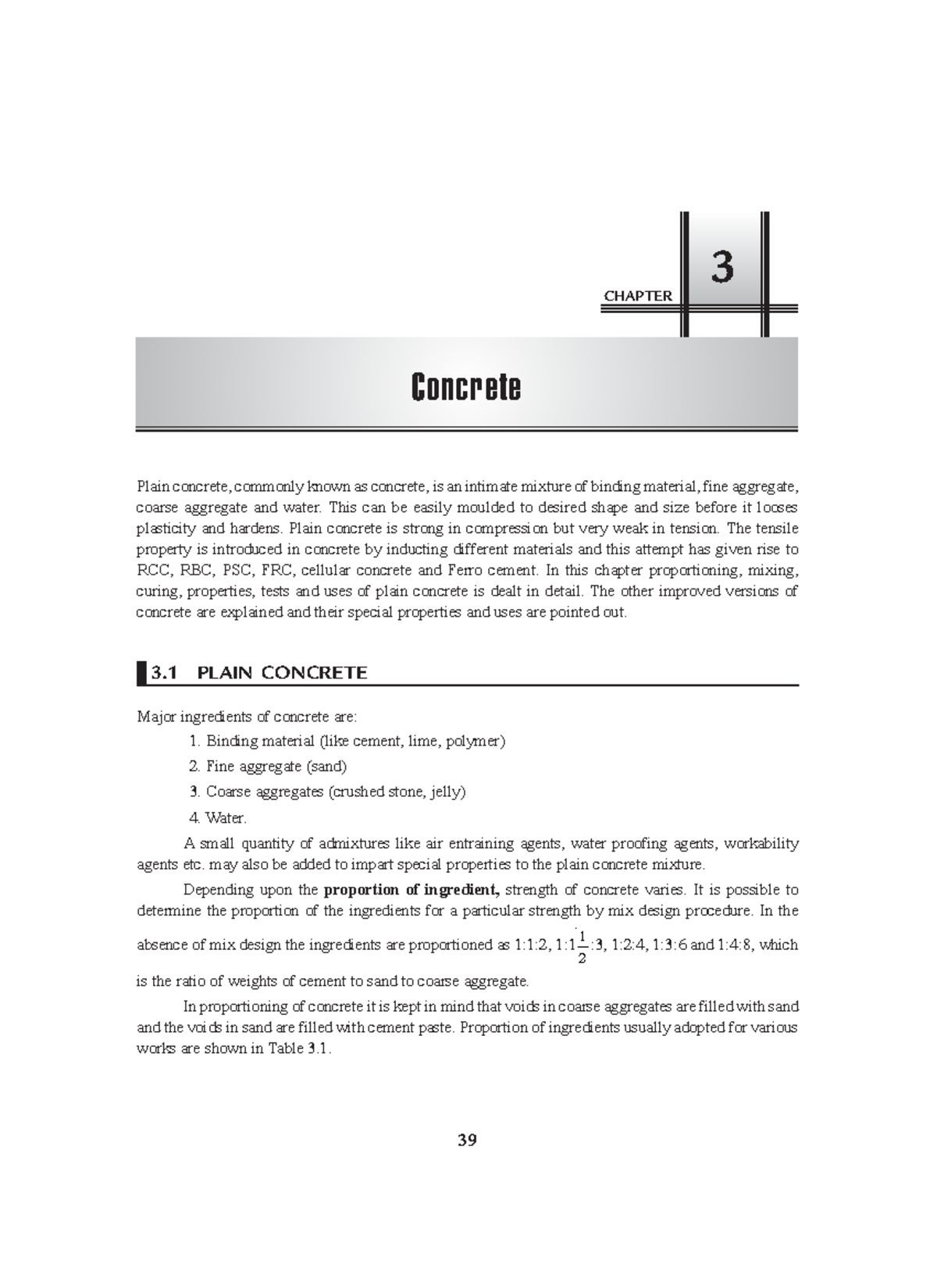 Basic-civil-engineering 3 - CHAPTER Concrete 3 39 Plain concrete ...