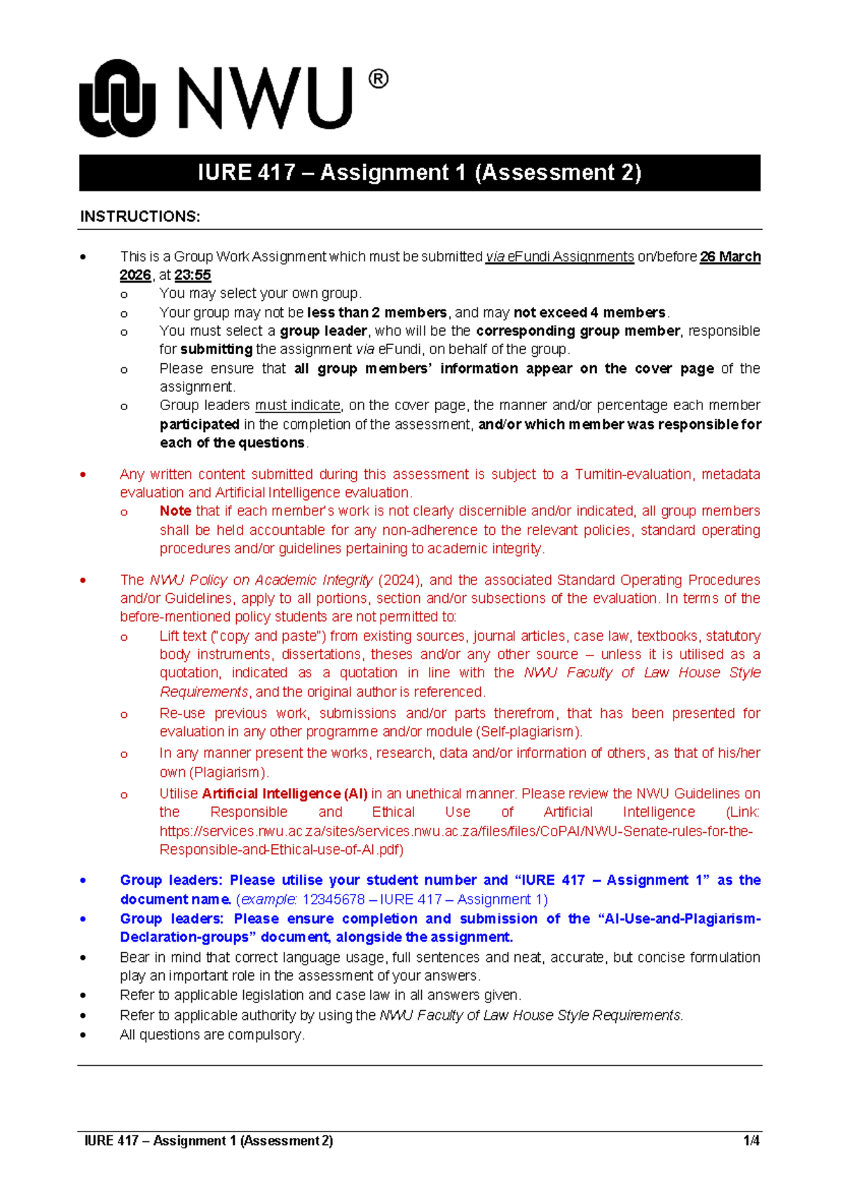 IURE 417 Group Assignment 1: Legal Concepts in Patient Care - Studocu