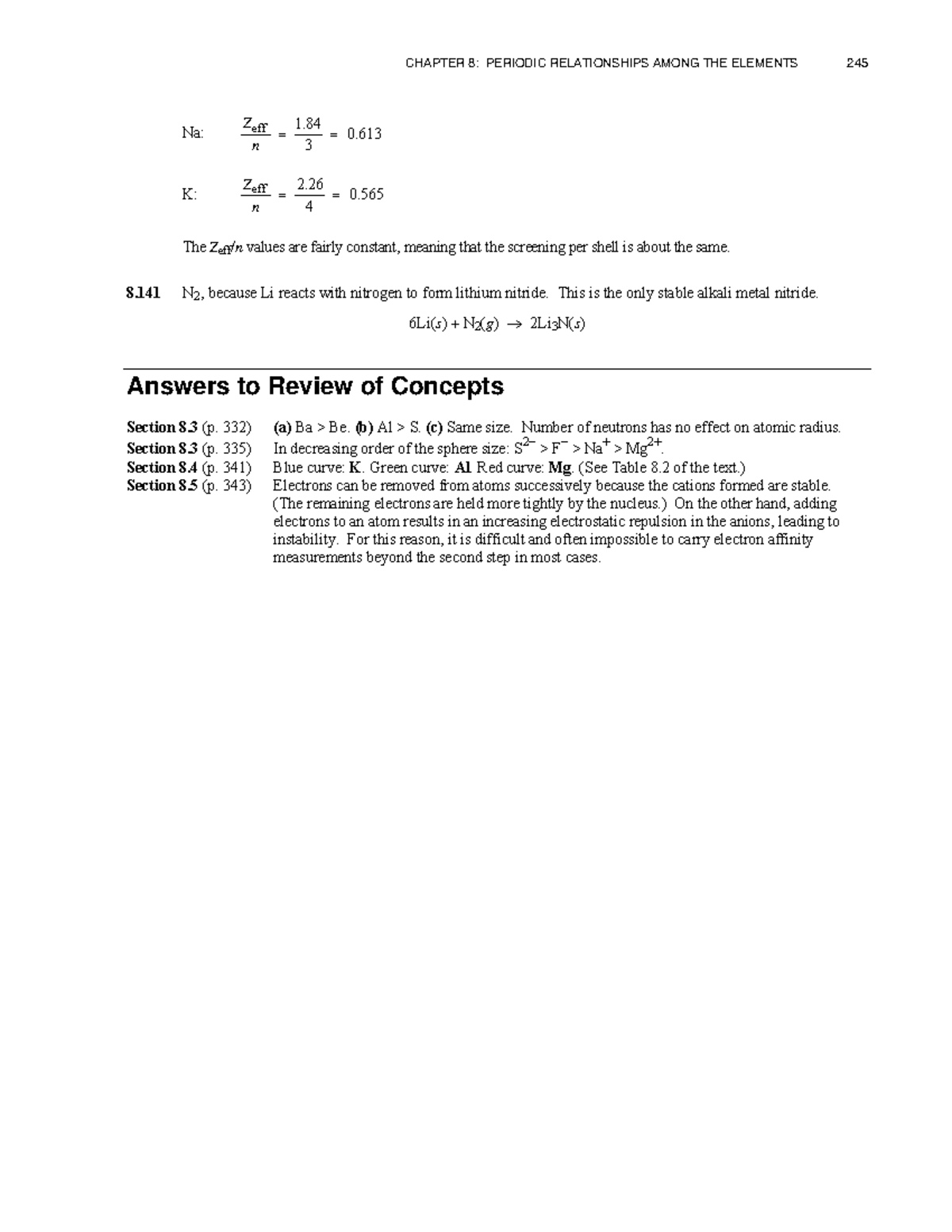 CHAPTER 8: PERIODIC RELATIONSHIPS AMONG ELEMENTS - CHEM 101 Solutions ...