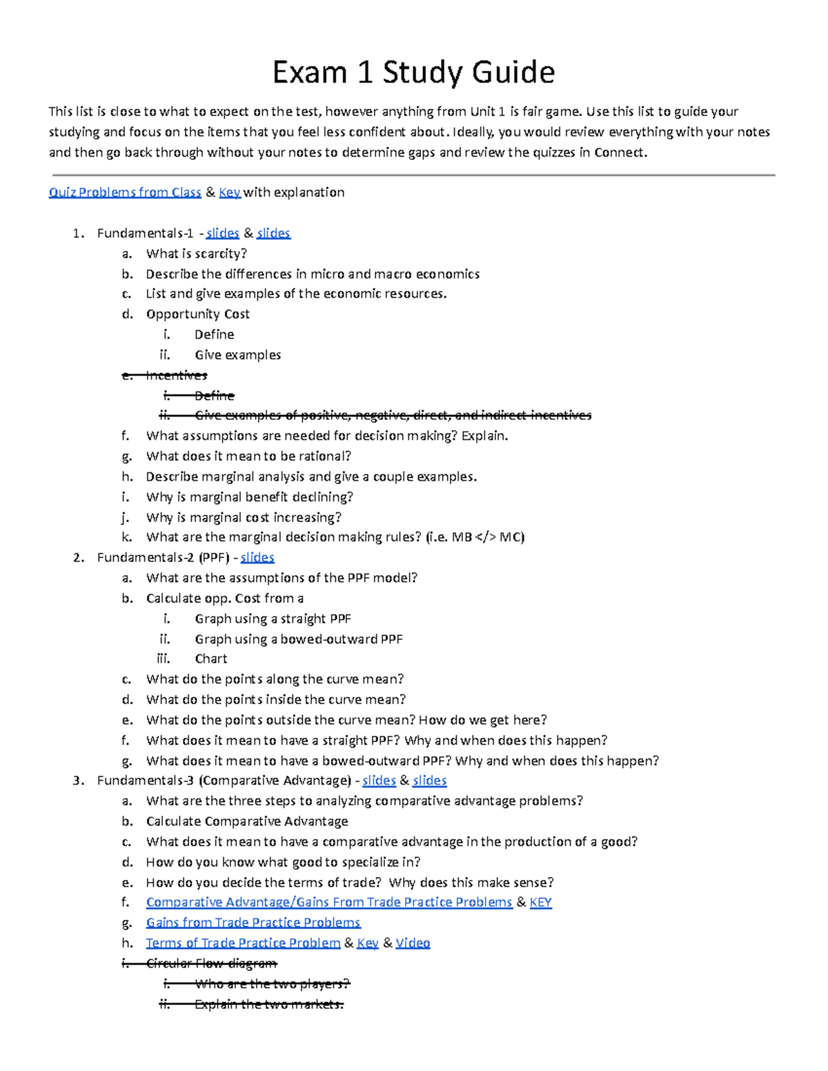 ECO101 Exam 1 Study Guide - Studocu