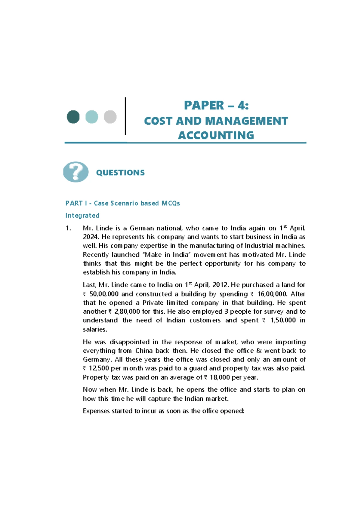INTERMEDIATE EXAM QAB2(H) Cost Management Accounting 2 - May 2025 Guide ...