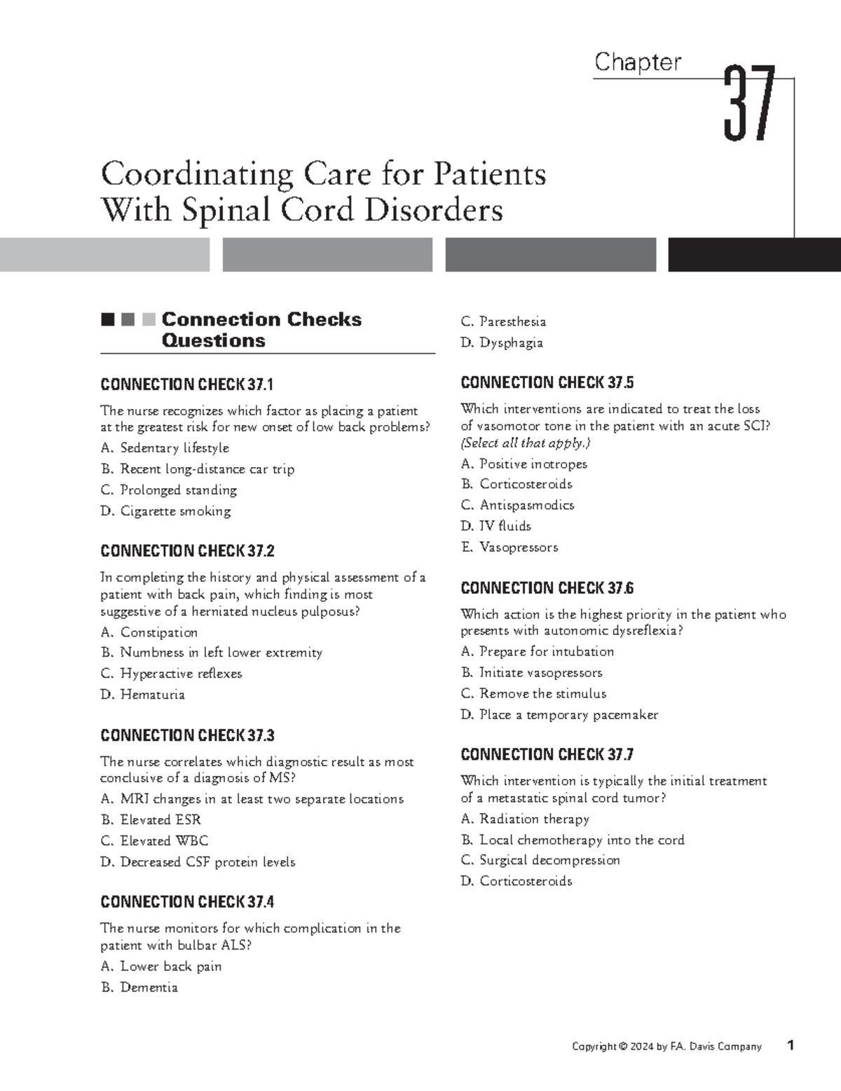 Spinal Cord Disorders Study Guide: Patient Care Strategies (SCI 101 ...
