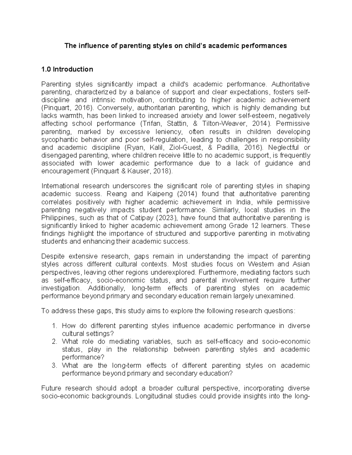 Influence of Parenting Styles on Academic Performance: A Study Analysis ...