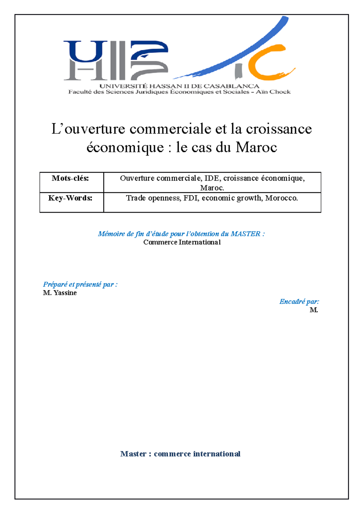 Impact de l'Ouverture Commerciale sur la Croissance Économique au Maroc ...