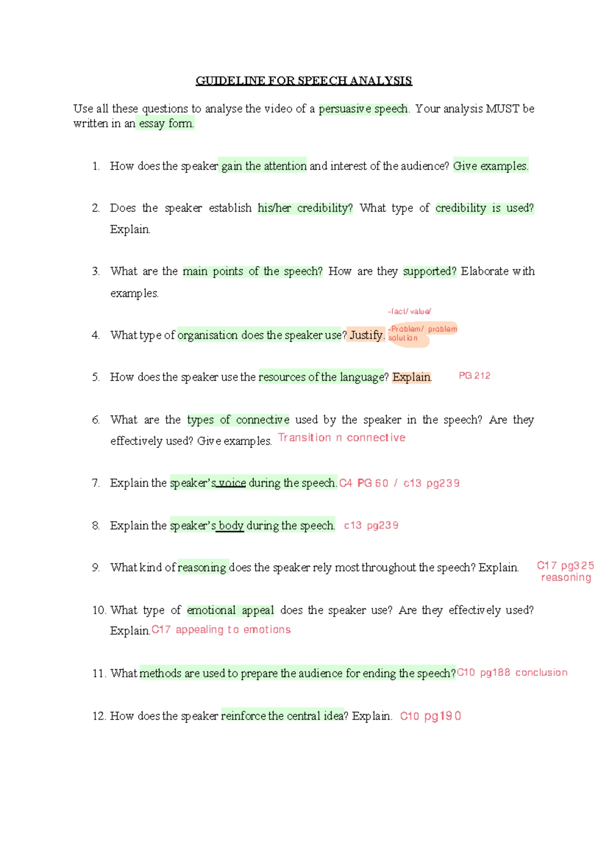 SBLEK3053 Informative Speech Analysis Assignment - Semester 1 2024/2025 ...