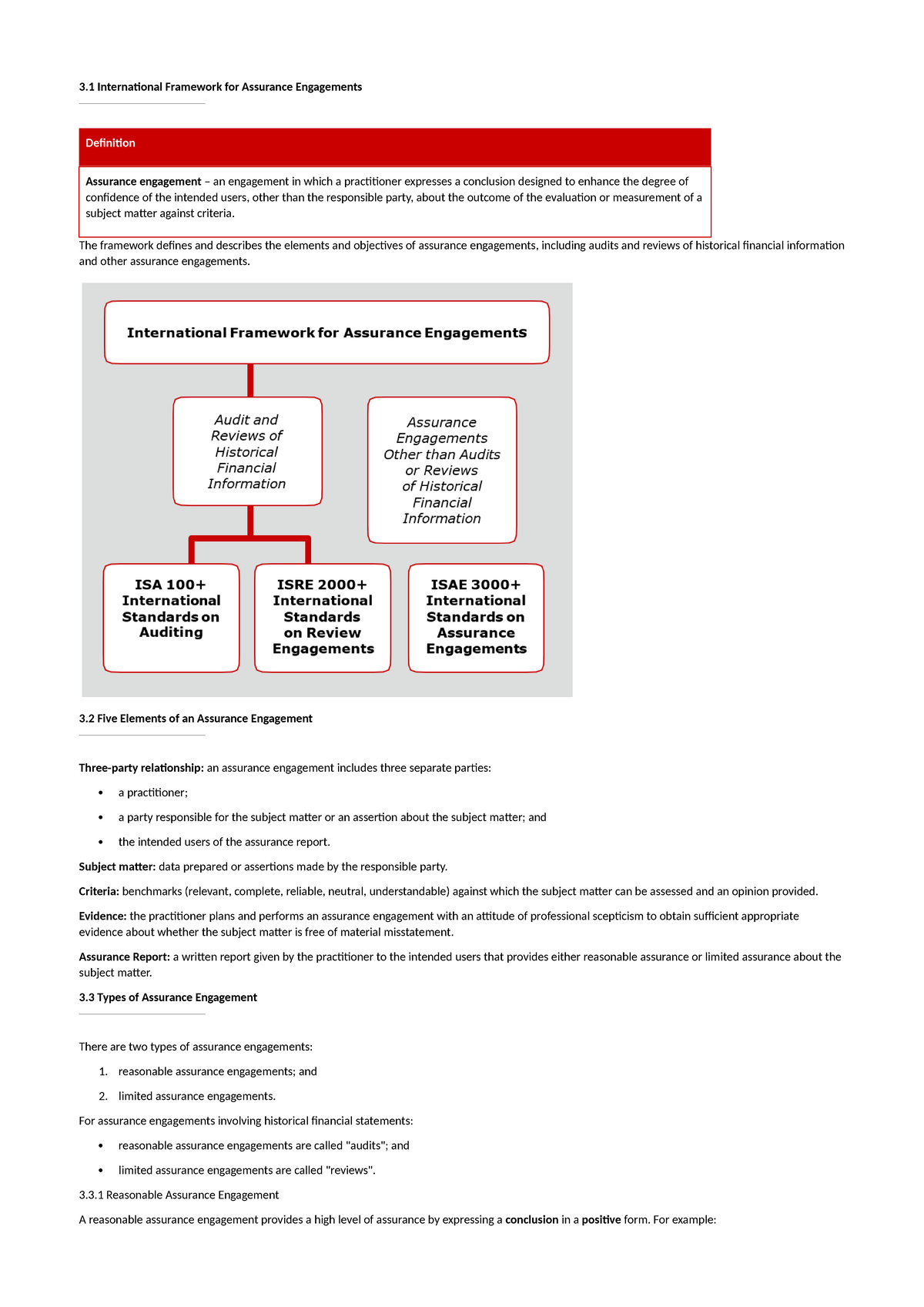 ACCA 3.1 Assurance Engagements: Framework, Elements & Types Study Notes ...