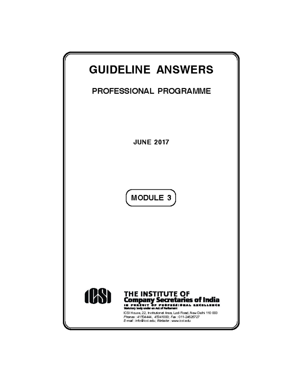 PP Module 3 Guideline Answers - June 2017 Examination - Studocu