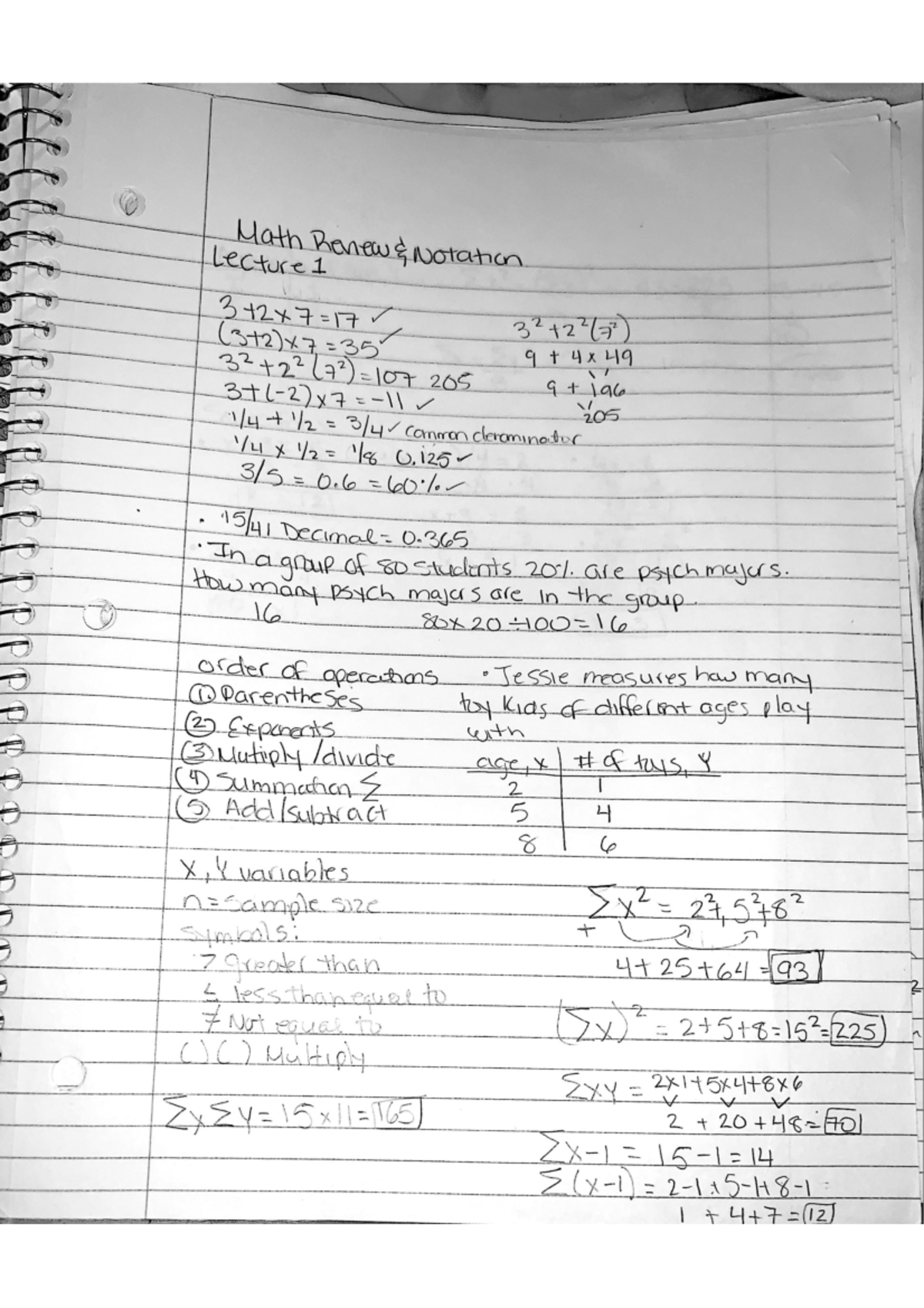 Stats math review & notation - C Lecture 1 Math Renews, Notation 3 32 9 ...