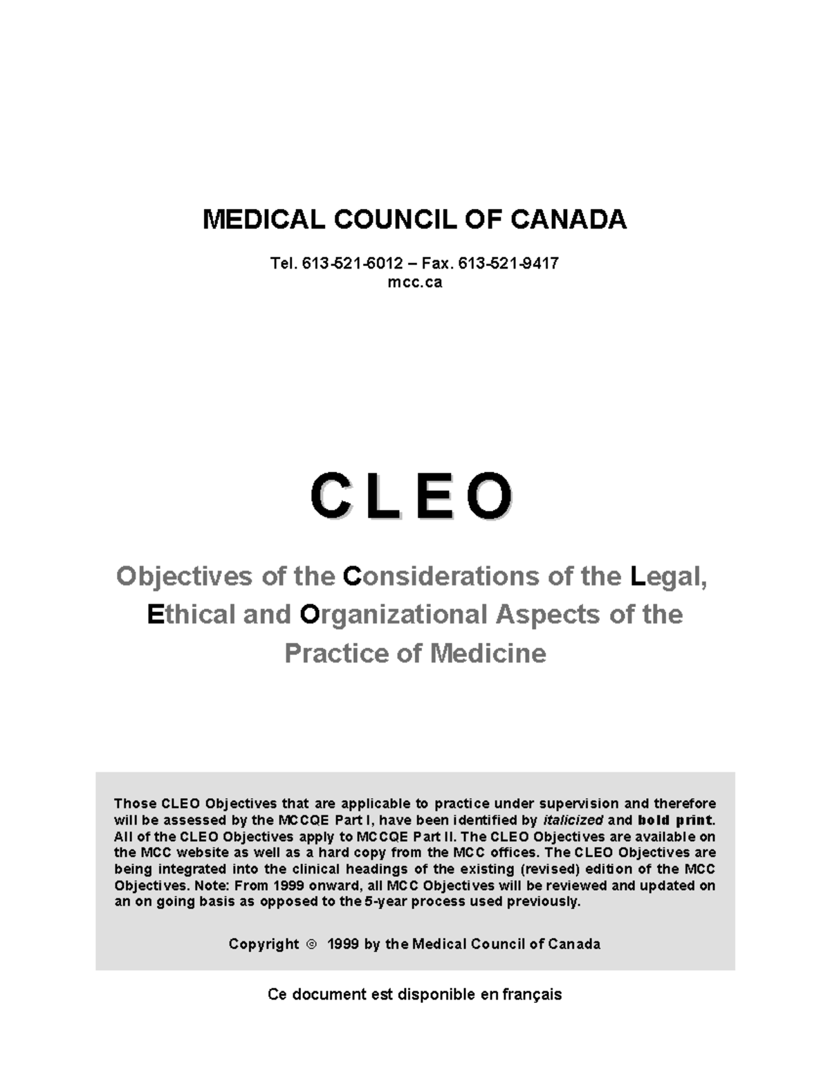 CLEO Guidelines for Legal, Ethical, and Organizational Aspects in ...