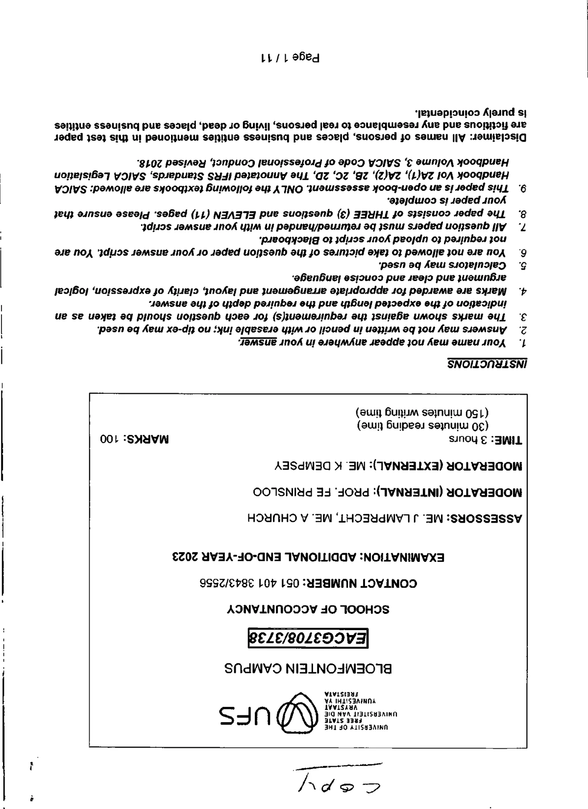 UFS Paper 1 Nov Exam Suggested Solution: Risks of Material Misstatement ...