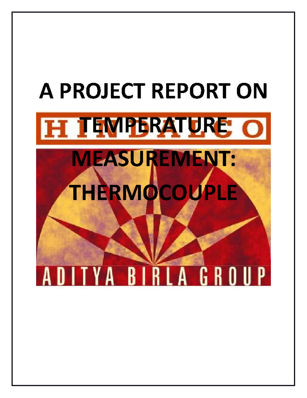 65610603 Final Project Report on Thermocouple Temperature Measurement ...