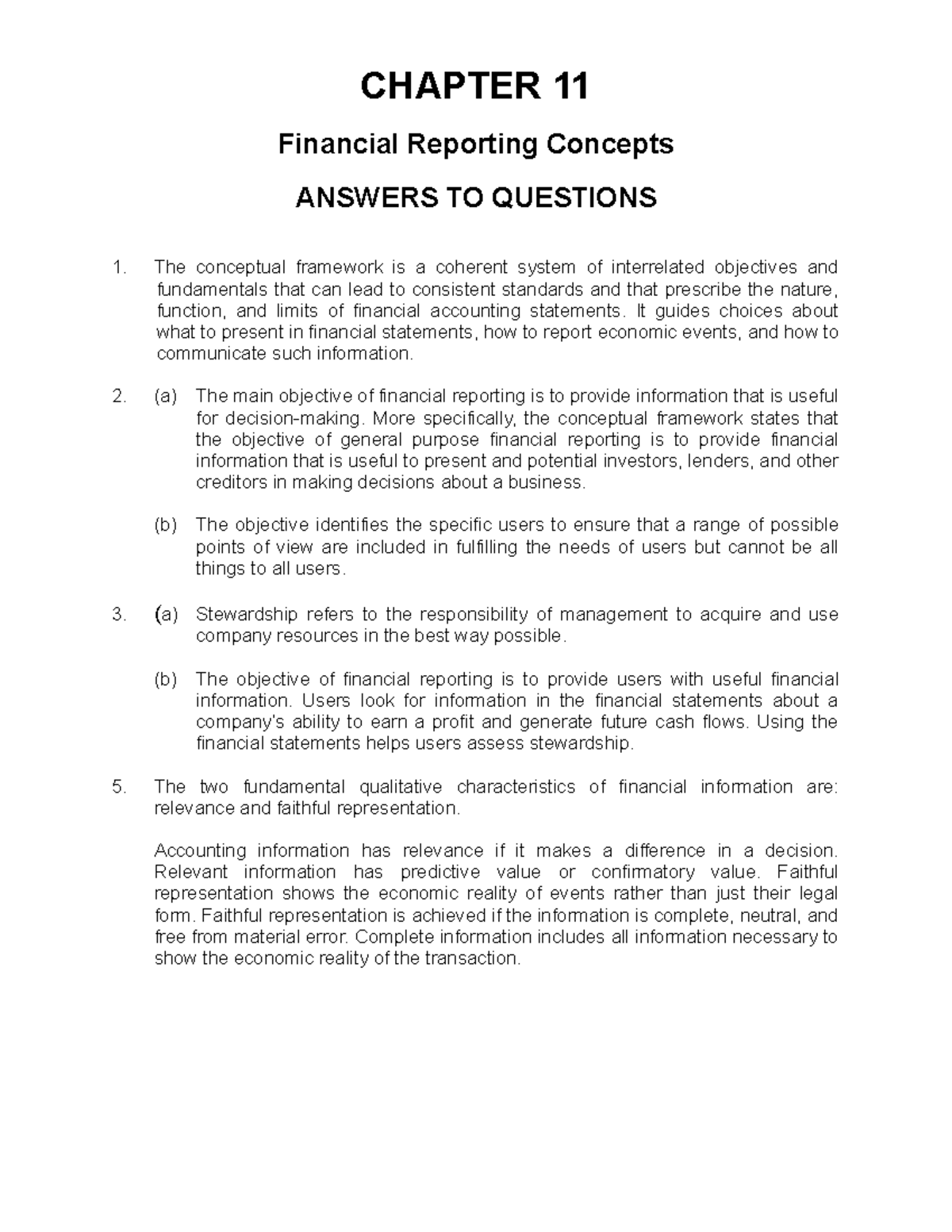 Chapter 11: Key Financial Reporting Concepts and Answers - Studocu