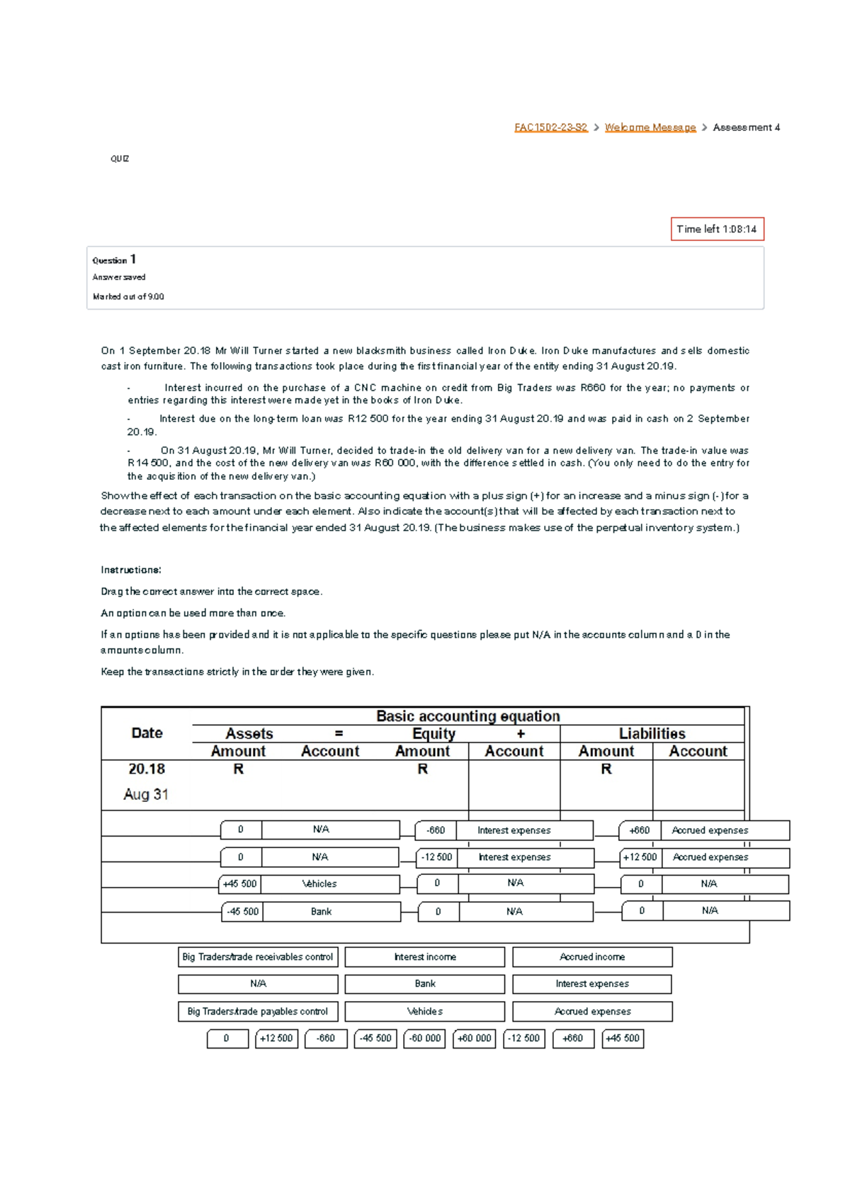 FAC1502 Assignment 4-2: Accounting Transactions for Iron Duke Business ...