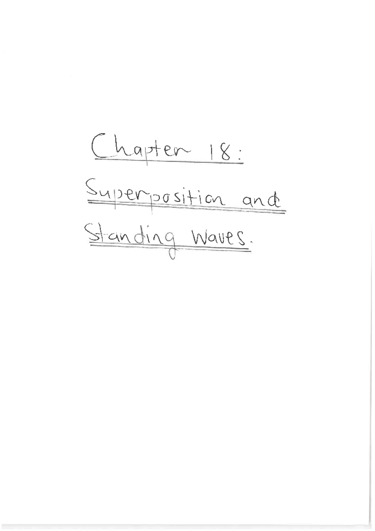 Chapter 18: Superposition and Standing Waves Explained - Studocu
