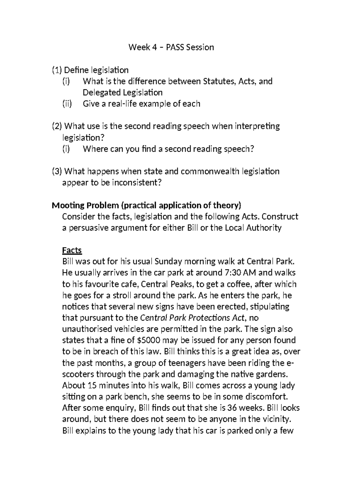 Week 5 - Pass - Study group session notes - Week 4 – PASS Session (1 ...