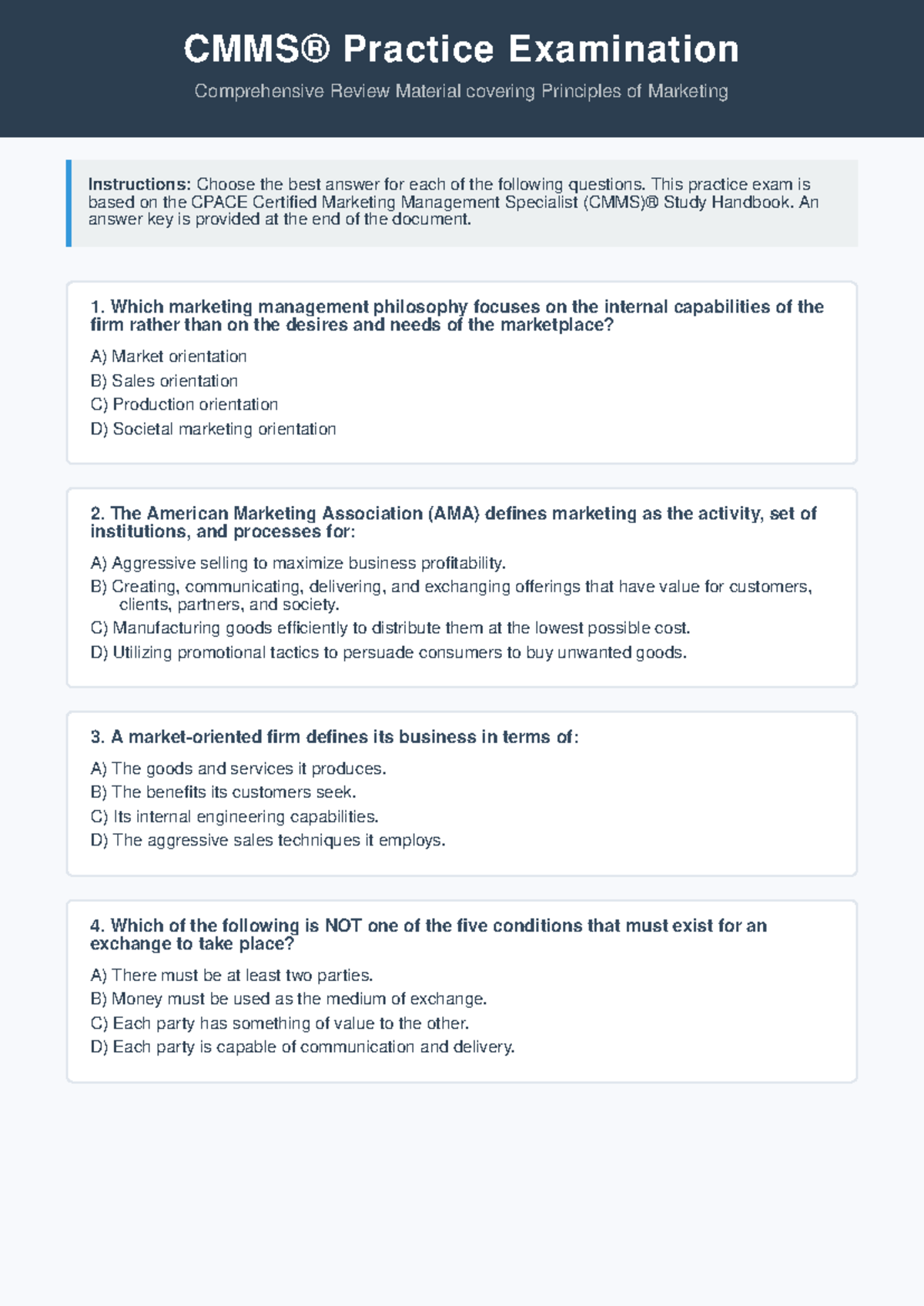 CMMS 2026 Practice Exam: Comprehensive Marketing Review - Studocu