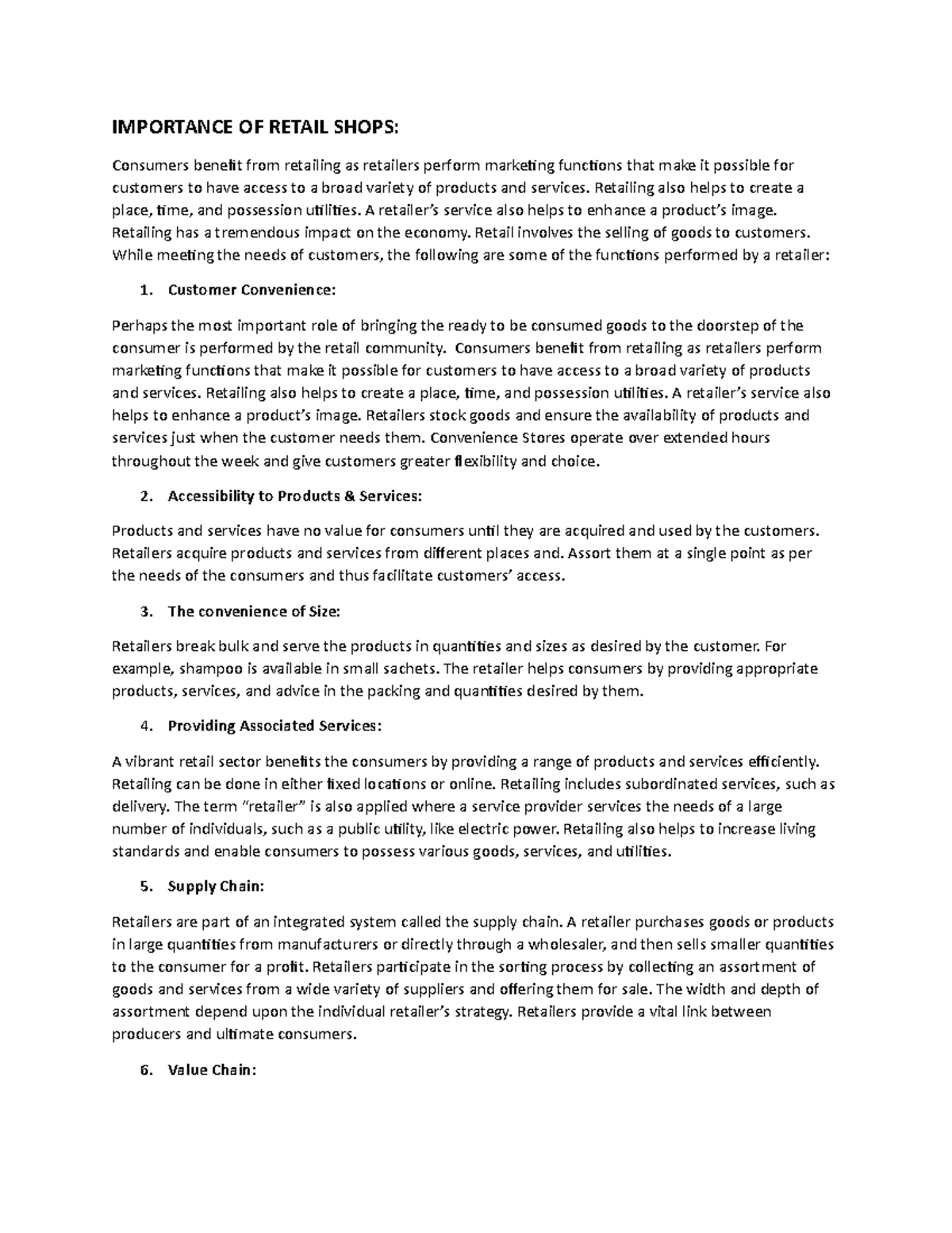 Retail Stores: Significance in Consumer Access and Economic Growth ...