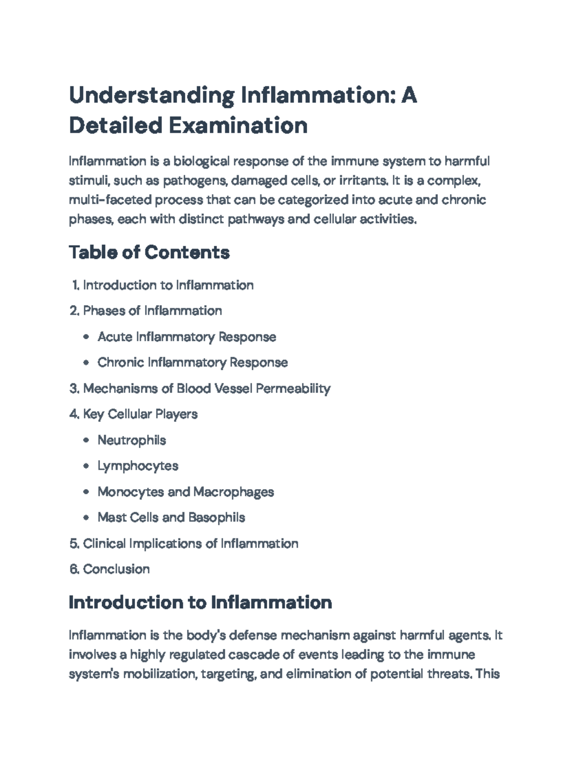 Understanding Inflammation: Phases, Mechanisms & Clinical Impact - Studocu