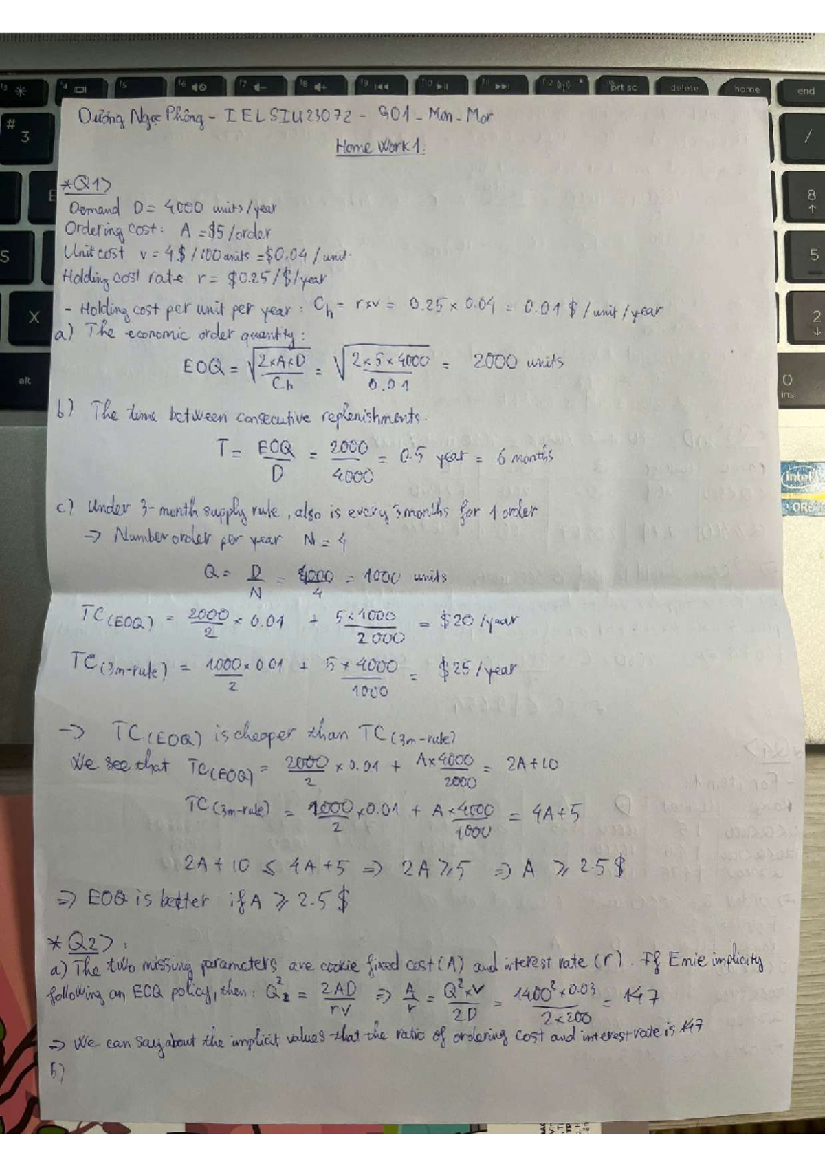 Inventory Homework 1: Demand and Cost Analysis (IELSIU23072) - Studocu