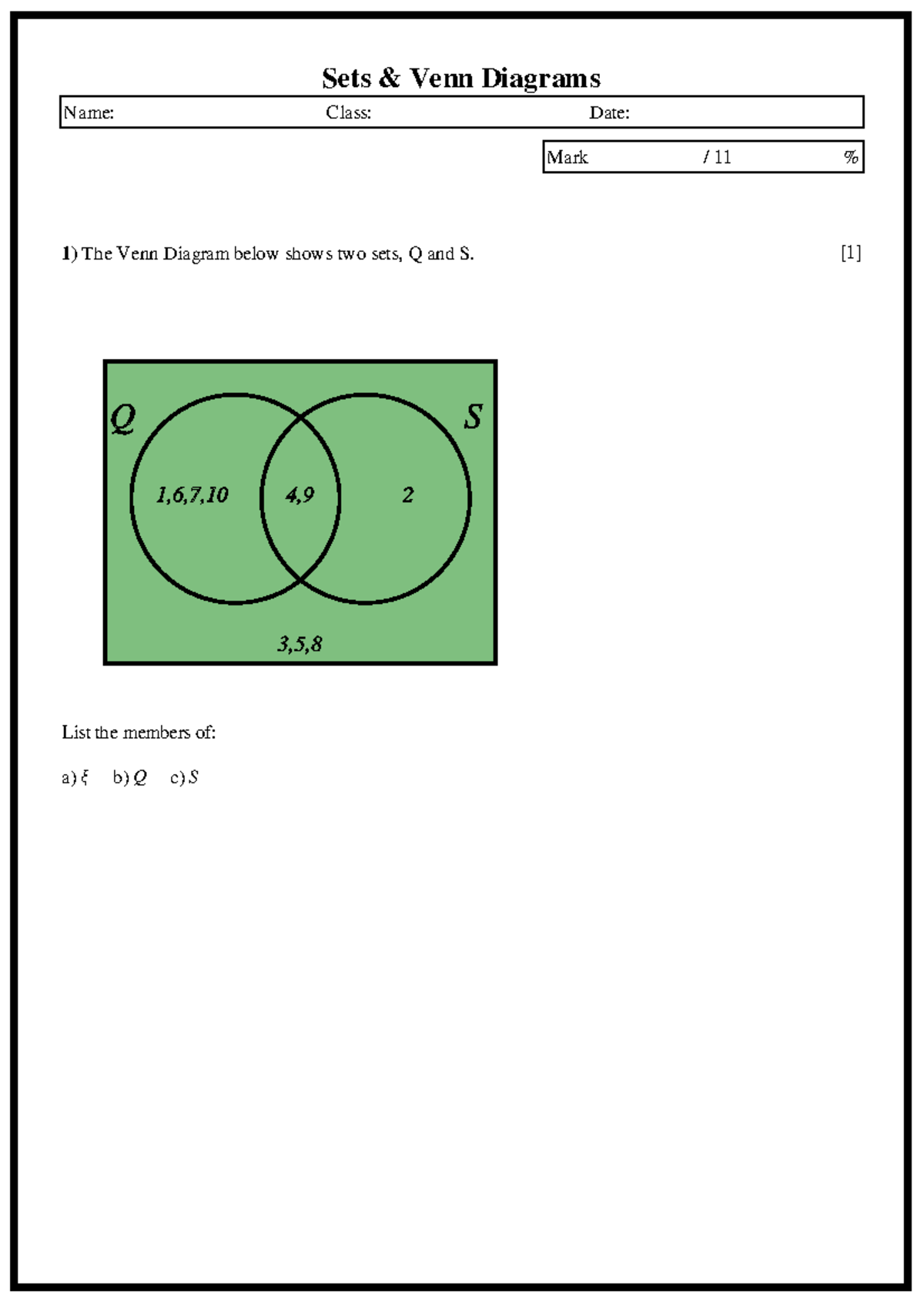 Sets and Venn Diagrams Notes for Math 101 Final Exam - Studocu