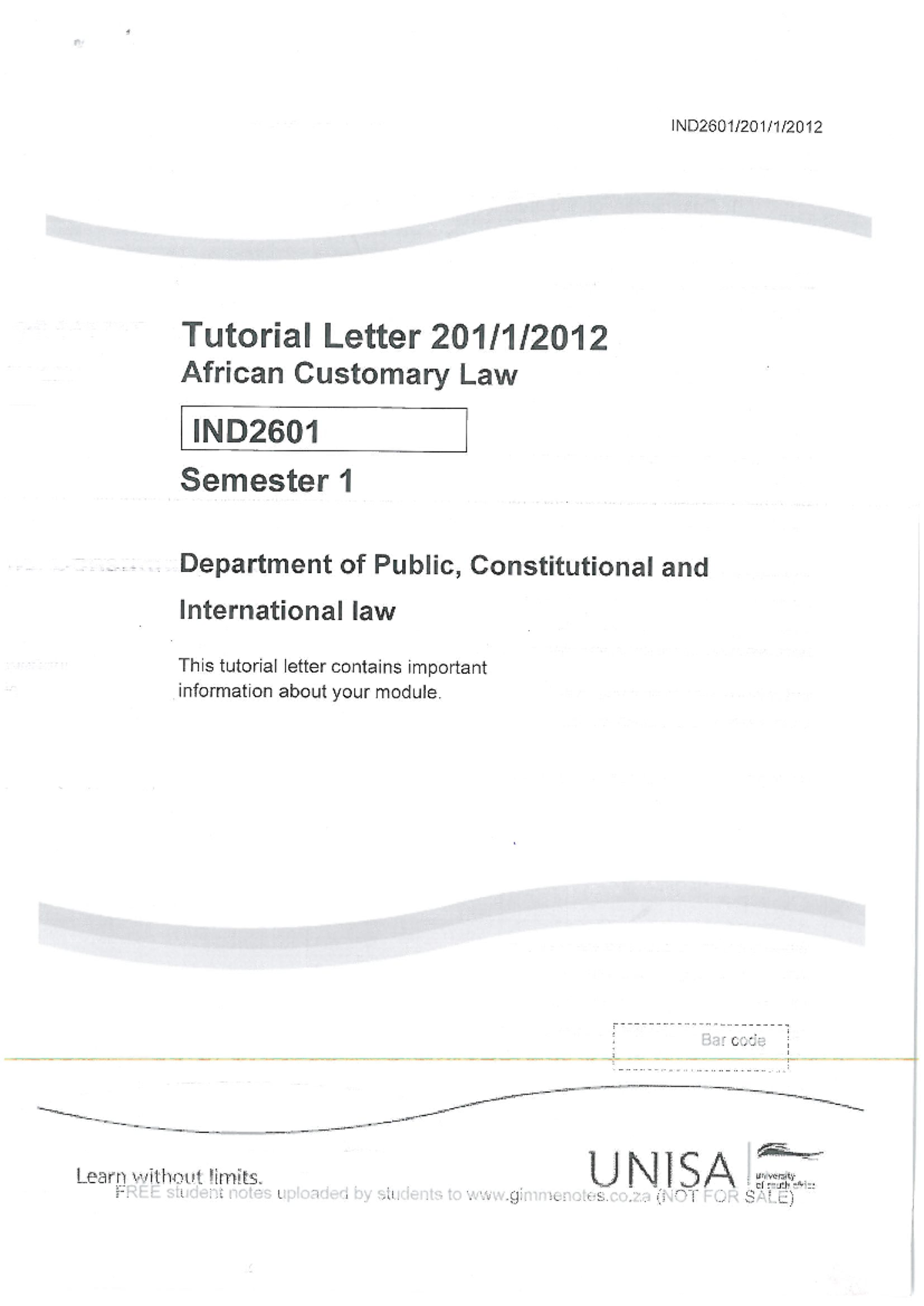 IND2601 Tutorial Letter 201: Key Concepts and Discussions - Studocu