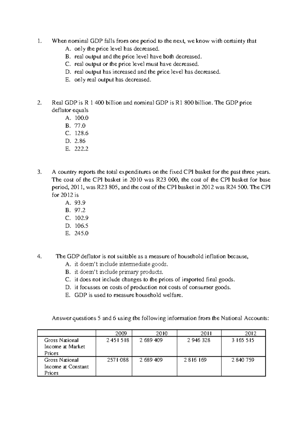 Economic Fluctuations Practice Questions for ECON 101 Final Exam - Studocu