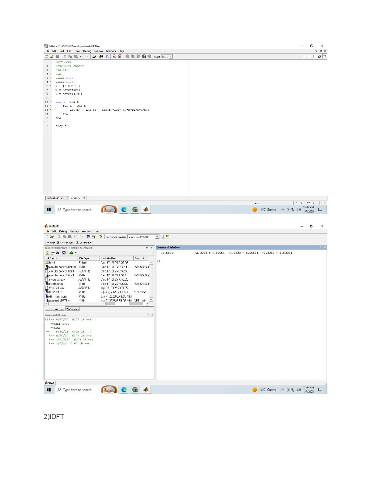 DSAP 101 - Lab Report on DFT and IDFT MATLAB Code - Studocu