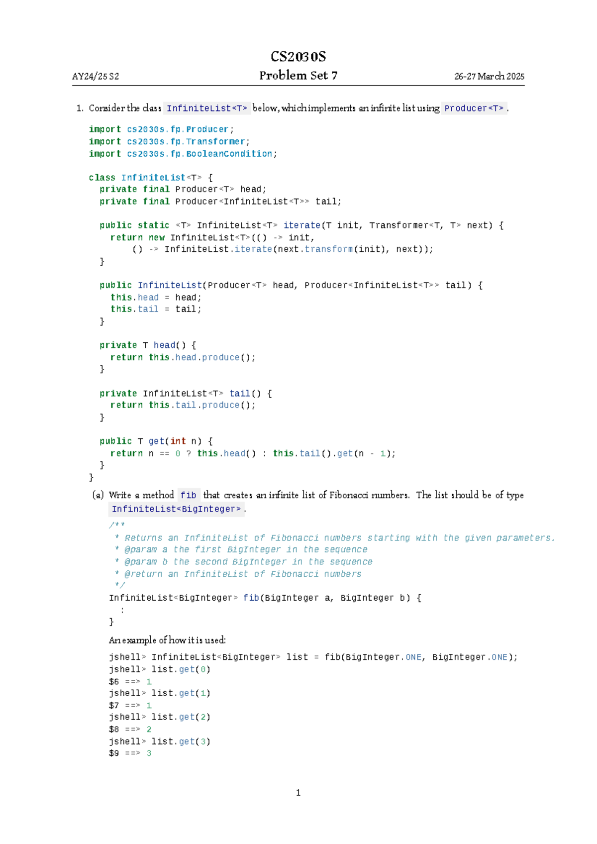 Ps7 - Ps7 for practice - AY24/25 S CS2030S Problem Set 7 26-27 March ...