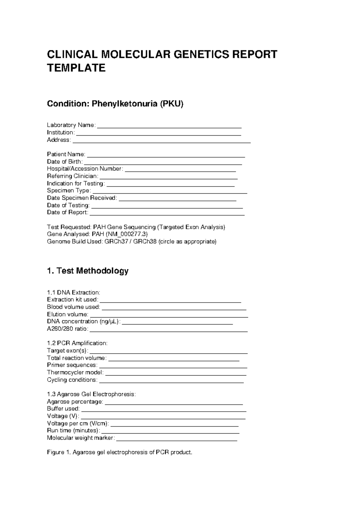 CLINICAL MOLECULAR GENETICS: PKU Report Template - Studocu